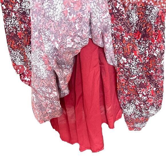 ANTHROPOLOGIE Esther Tiered Tunic RED floral print SIZE XL - Picture 16 of 16